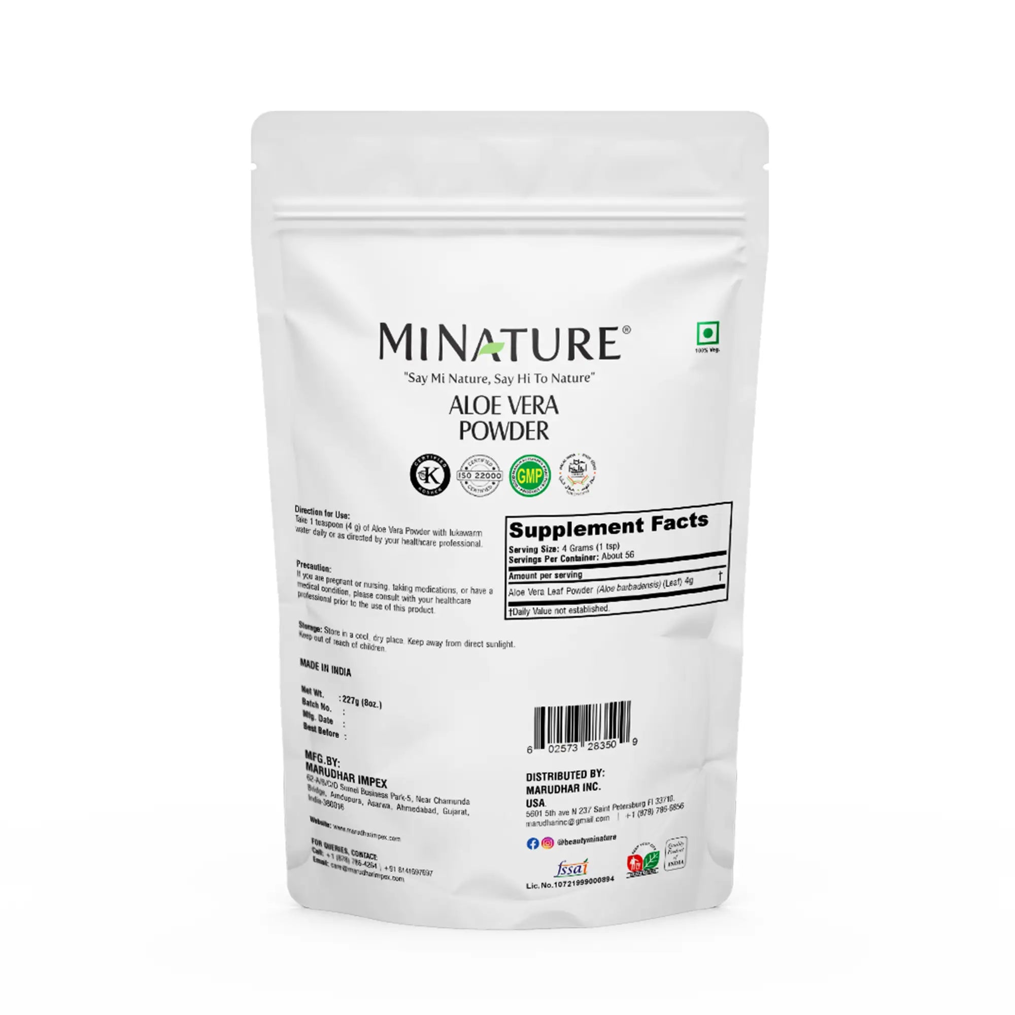 Aloe vera powder