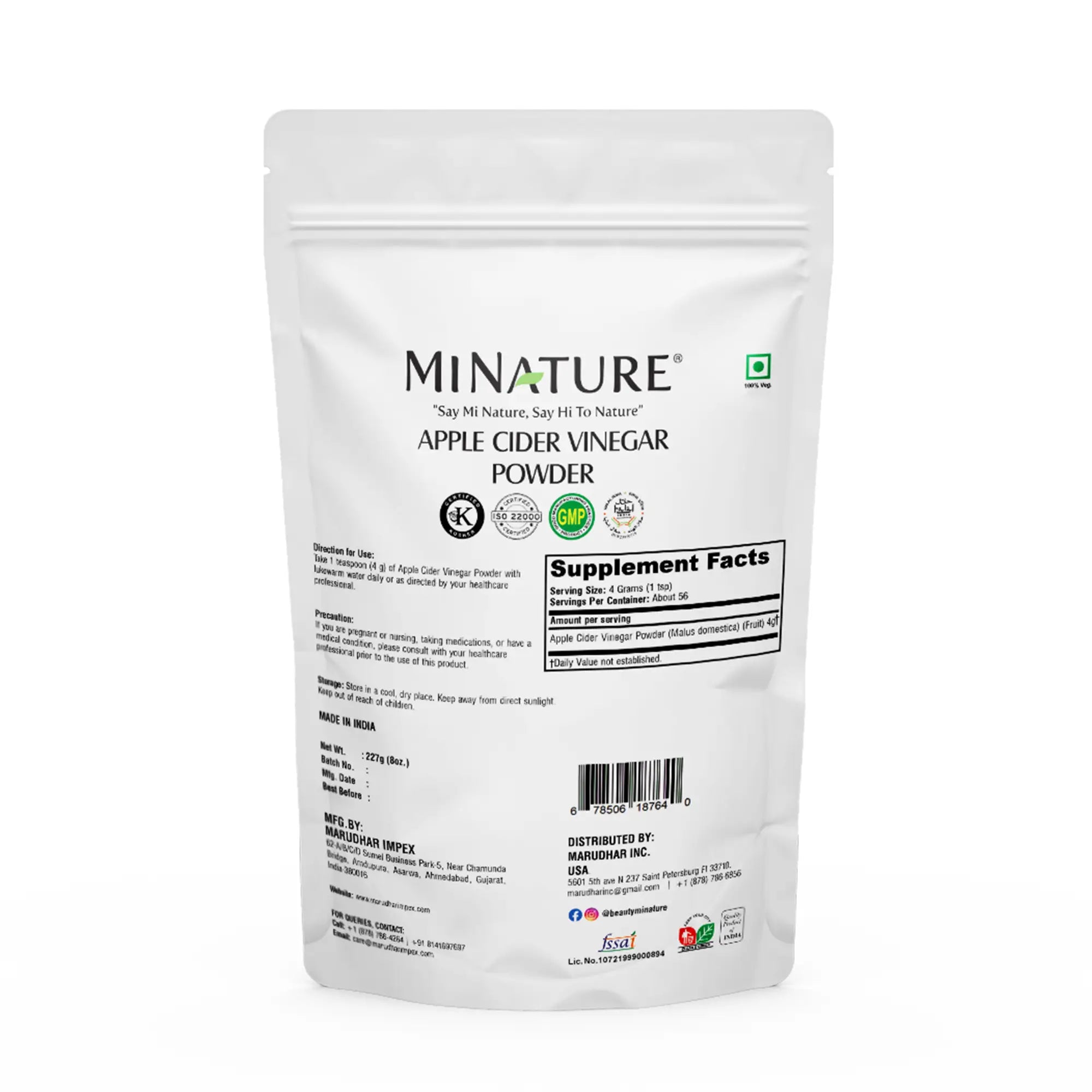 Apple cider vinegar powder